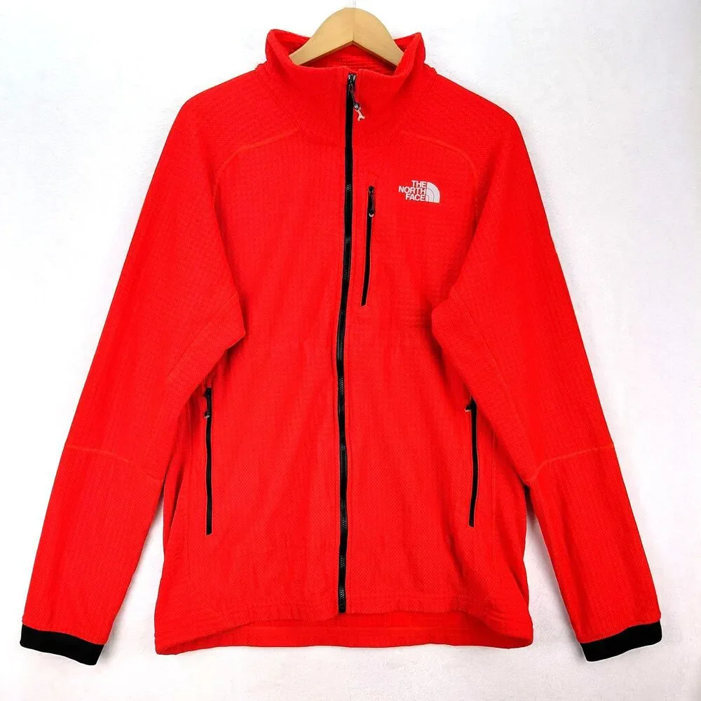 The North Face Summit Series Jacket Mens L Red Full Zip L2 FuseForm Grid Fleece